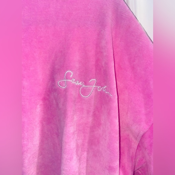Missguided x Sean John Pink Velour Suede Oversized tee t-shirt - Picture 4 of 8